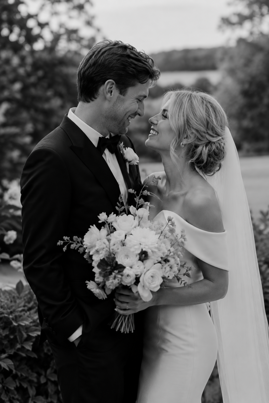 Wedding bouquet of white flowers